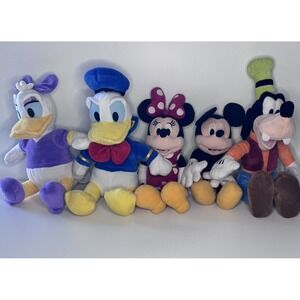 Disney Mickey Mouse Friends 7-12" Plush Lot Minnie Mickey Donald Daisey Goofy